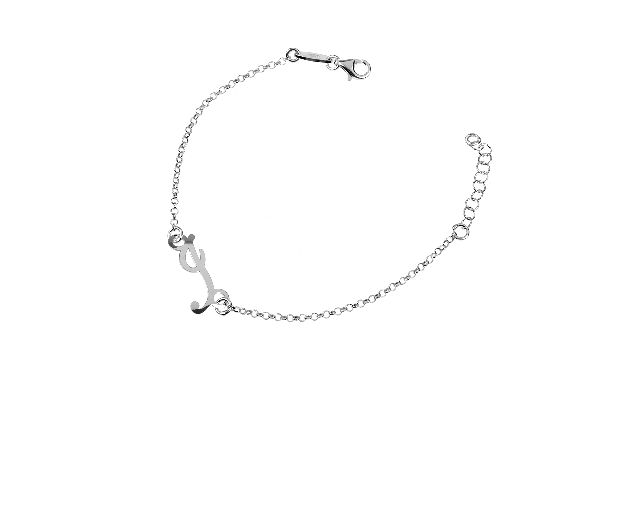 Bracelet silver i letter