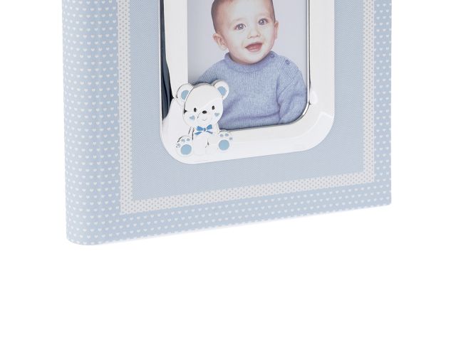 Album Teddy Bear Pvd Silver With Picture Frame Blue Selezione Zanolli 163525 875pu857220ac
