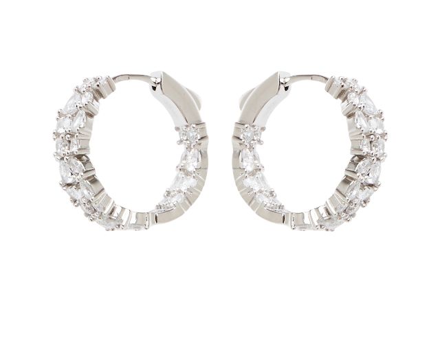 Earrings silver with zircons