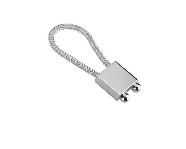 Keychain silver loop with square