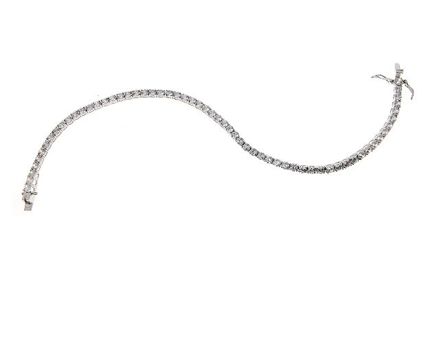 Tennis bracelet silver 4 jaw with white zircons