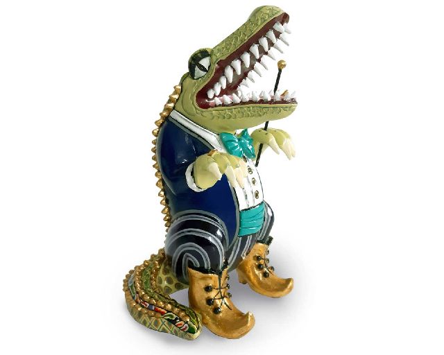 Alligator leonard m hand painted