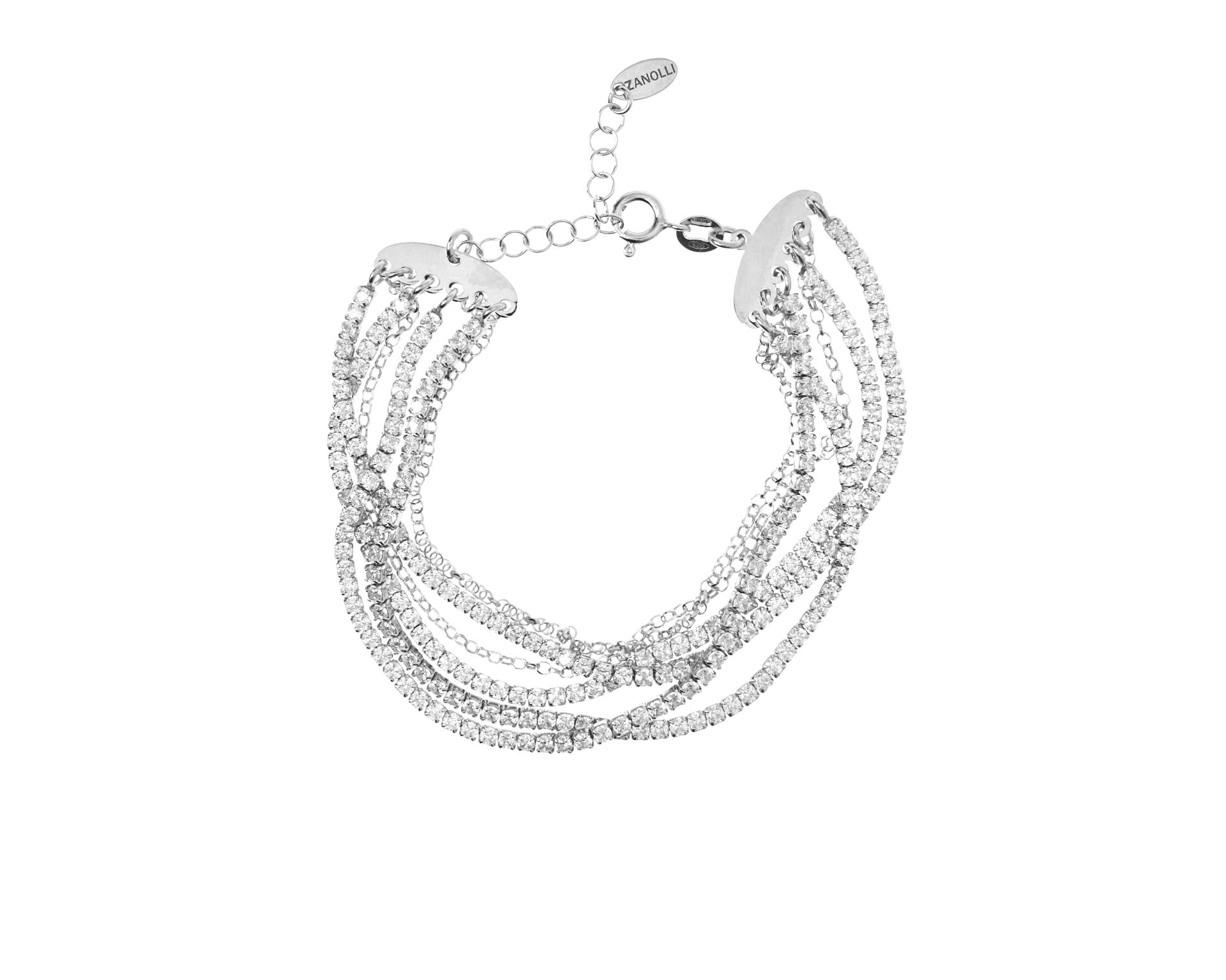 Bracciale Argento Con 4 Fili Di Zirconi Bianchi Selezione Zanolli 178066 726br1631a