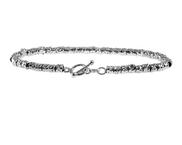 Bracelet silver with rhodium nuggets