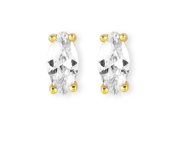Orecchini colour wave argento dorato con cubic zirconia a punta