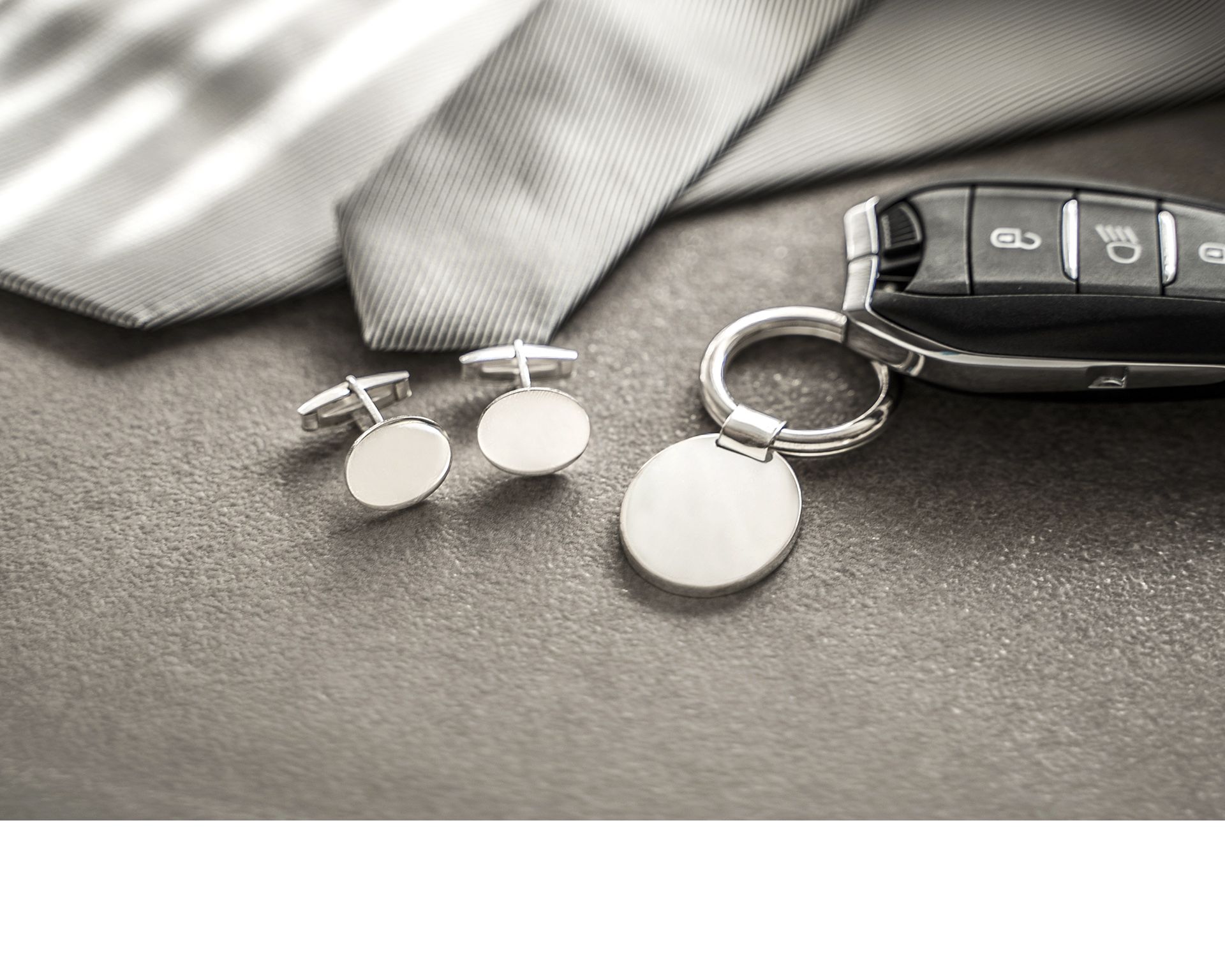 Keychain And Cufflinks Set Silver Selezione Zanolli 166157 2vsetpapa