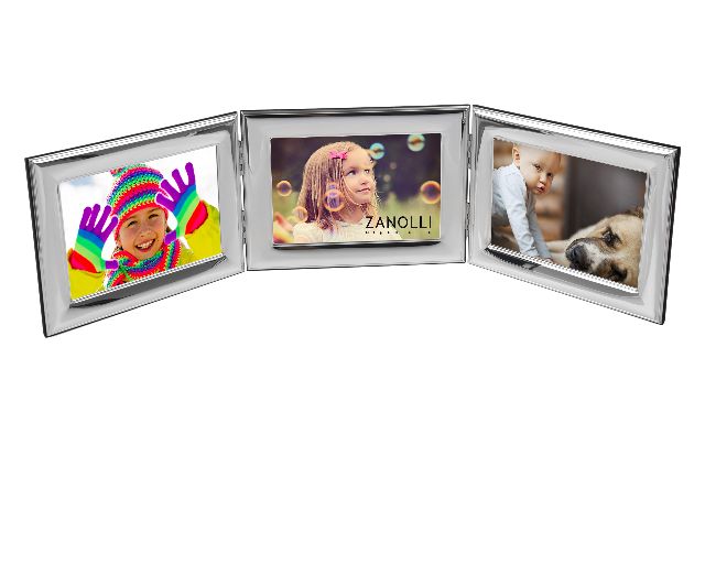 Triple picture frame louisiana bilaminated silver