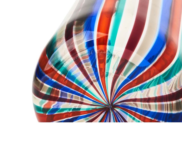 Vaso A Canne Vetro Di Murano Venini