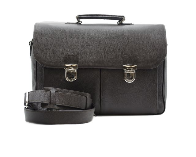 Briefcase Job Leather Brown With Two Pockets Selezione Zanolli 171680 9381002brw