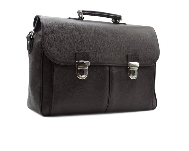 Briefcase Job Leather Brown With Two Pockets Selezione Zanolli 171680 9381002brw