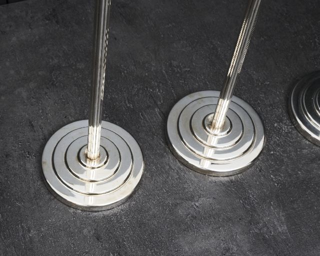 Set Di Tre Candelieri Monofiamma Argento Usato Ricondizionato Zanolli Vintage 190762 Us0008859