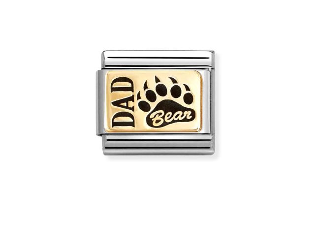 Dad bear composable steel gold and enamel