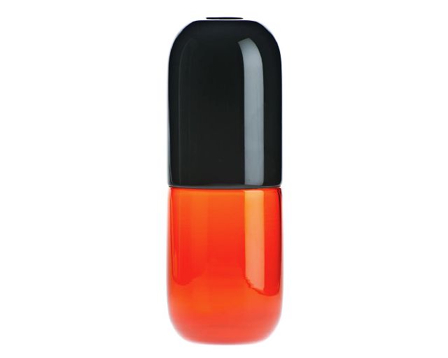 Happy pills feniletilamina vetro di murano nero e arancio