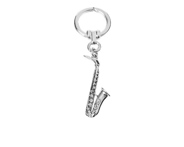 Keyring sax silver