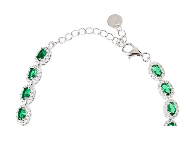 Bracelet Silver With White And Emerald Zircons Sovrani 182041 814j8186