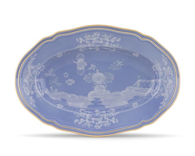 Oval tray oriente italiano pervinc porcelain