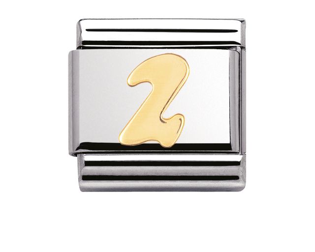Numero 2 composable acciaio e oro