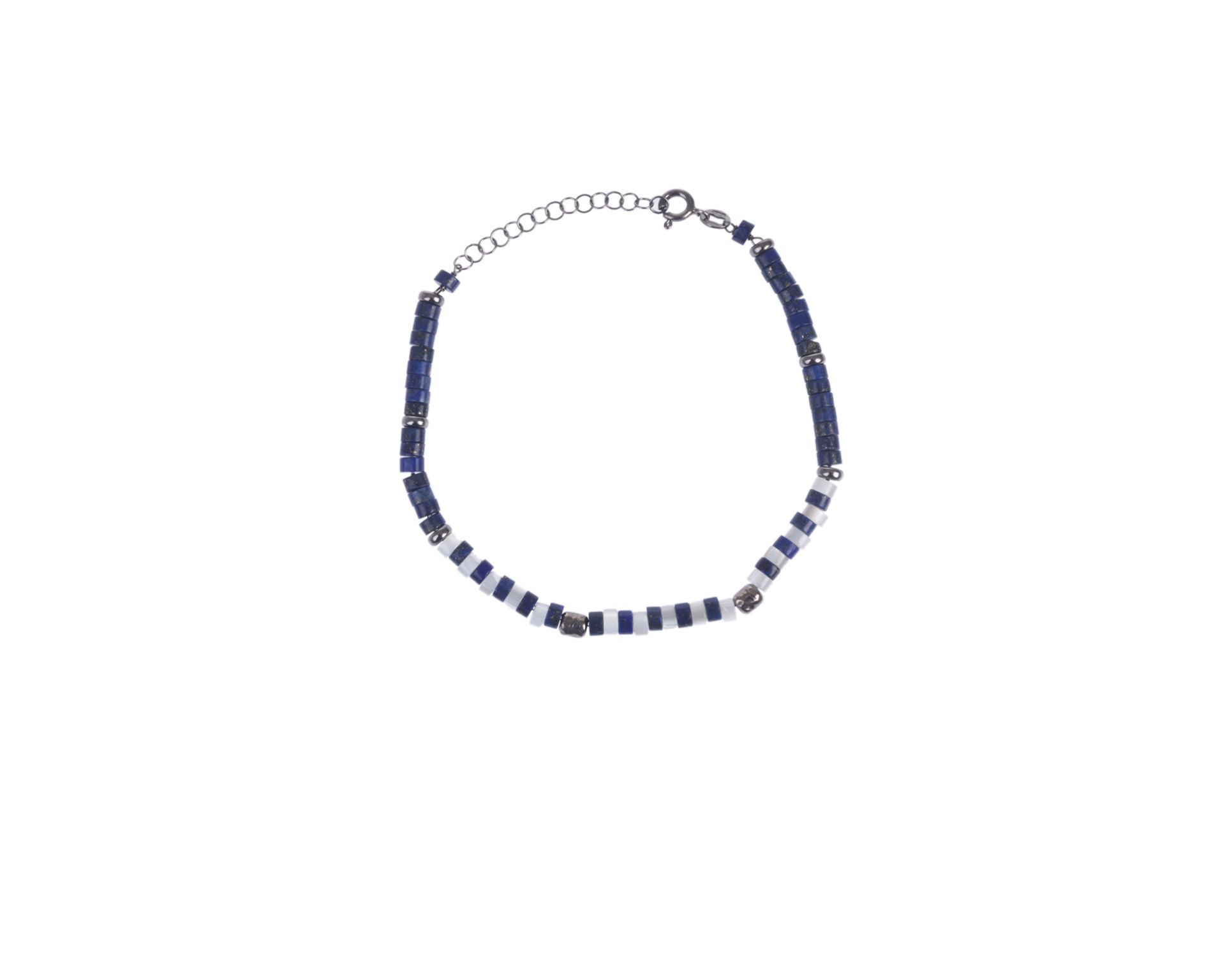 Bracelet Silver Burnished With Blue Onix And Nacre Selezione Zanolli 167342 726br132813
