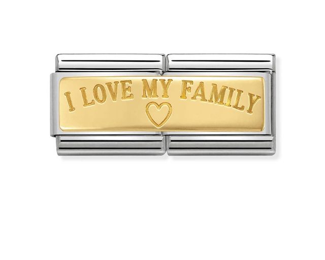 I love my family composable acciaio e oro