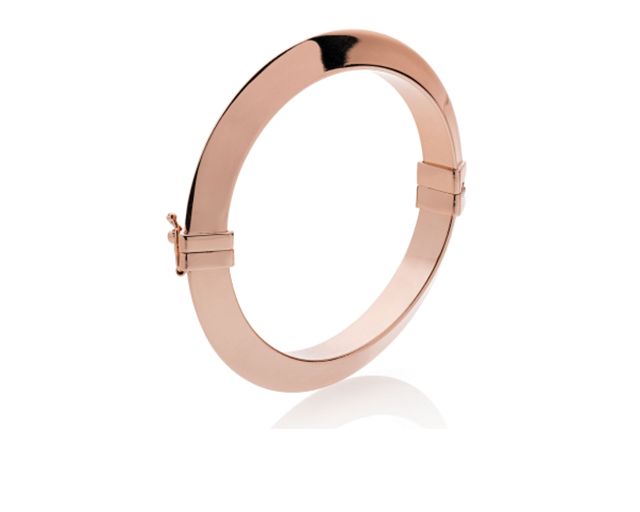 Bracciale rigido triangoli in bronzo rosè a tubo triangolare