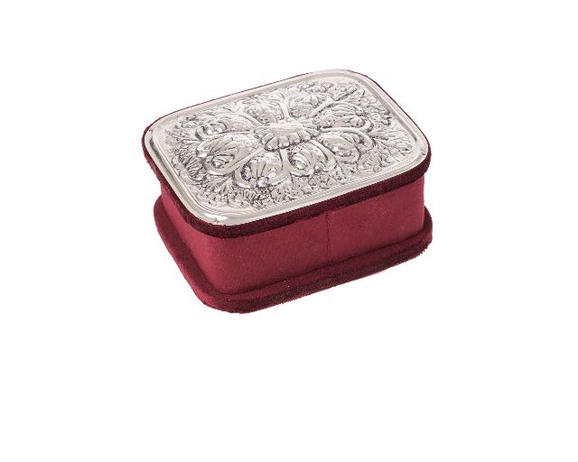 Scatola Portagioie Argento E Velluto Bordeaux Selezione Zanolli 8635 248sc531bo