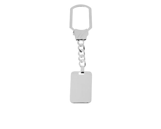Keychain silver with rectangular plate