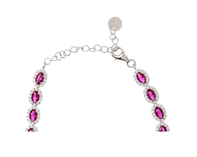 Bracelet Silver With White And Ruby Zircons Sovrani 181419 814j8188