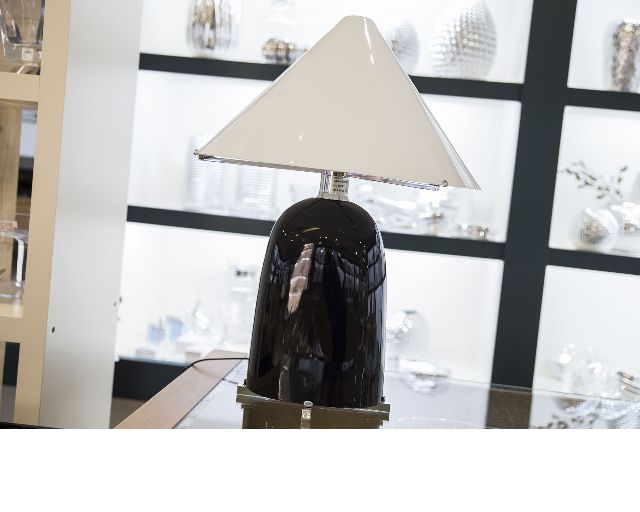 Lampada Ovale Vetro Di Murano Nero Carlo Moretti 40332 67795opc