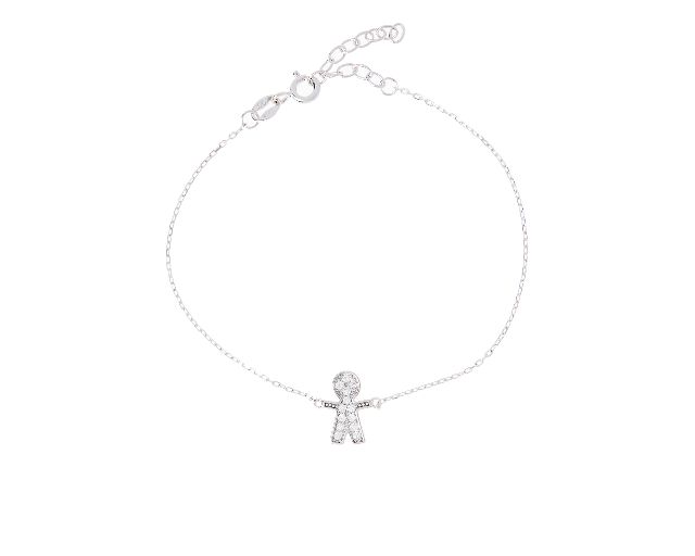Bracciale argento bimbo con zirconi bianchi