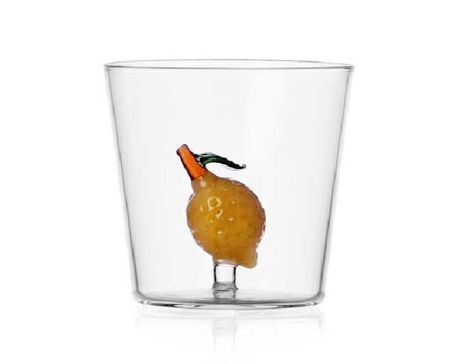 Bicchiere tumbler fruits & flowers limone