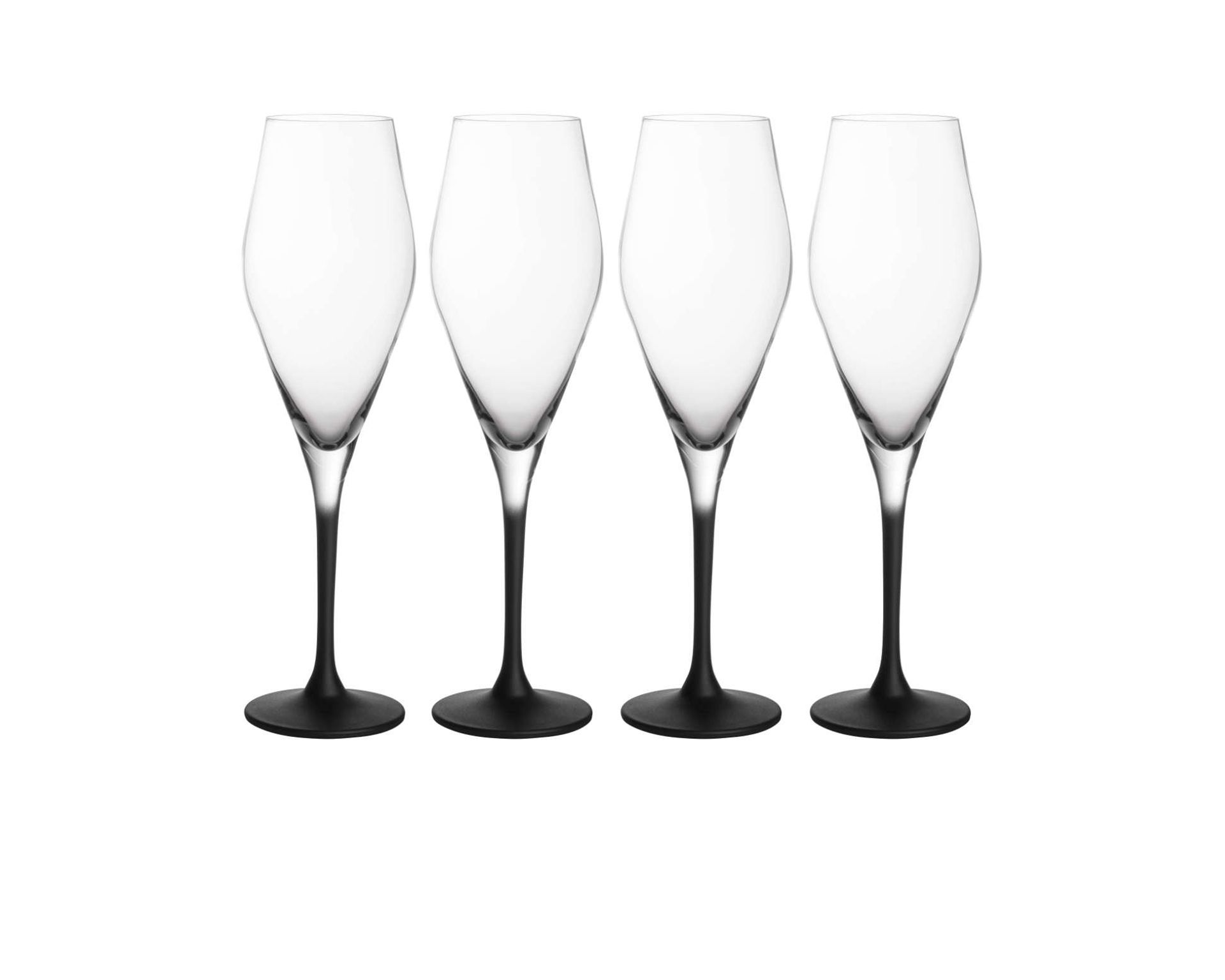Set Flute Manufacture Rock Nero Cristallo 4 Pezzi Villeroy E Boch