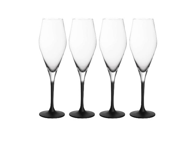 Set flute manufacture rock nero cristallo 4 pezzi