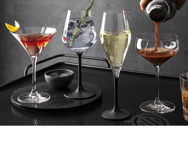 Set Flute Manufacture Rock Nero Cristallo 4 Pezzi Villeroy E Boch
