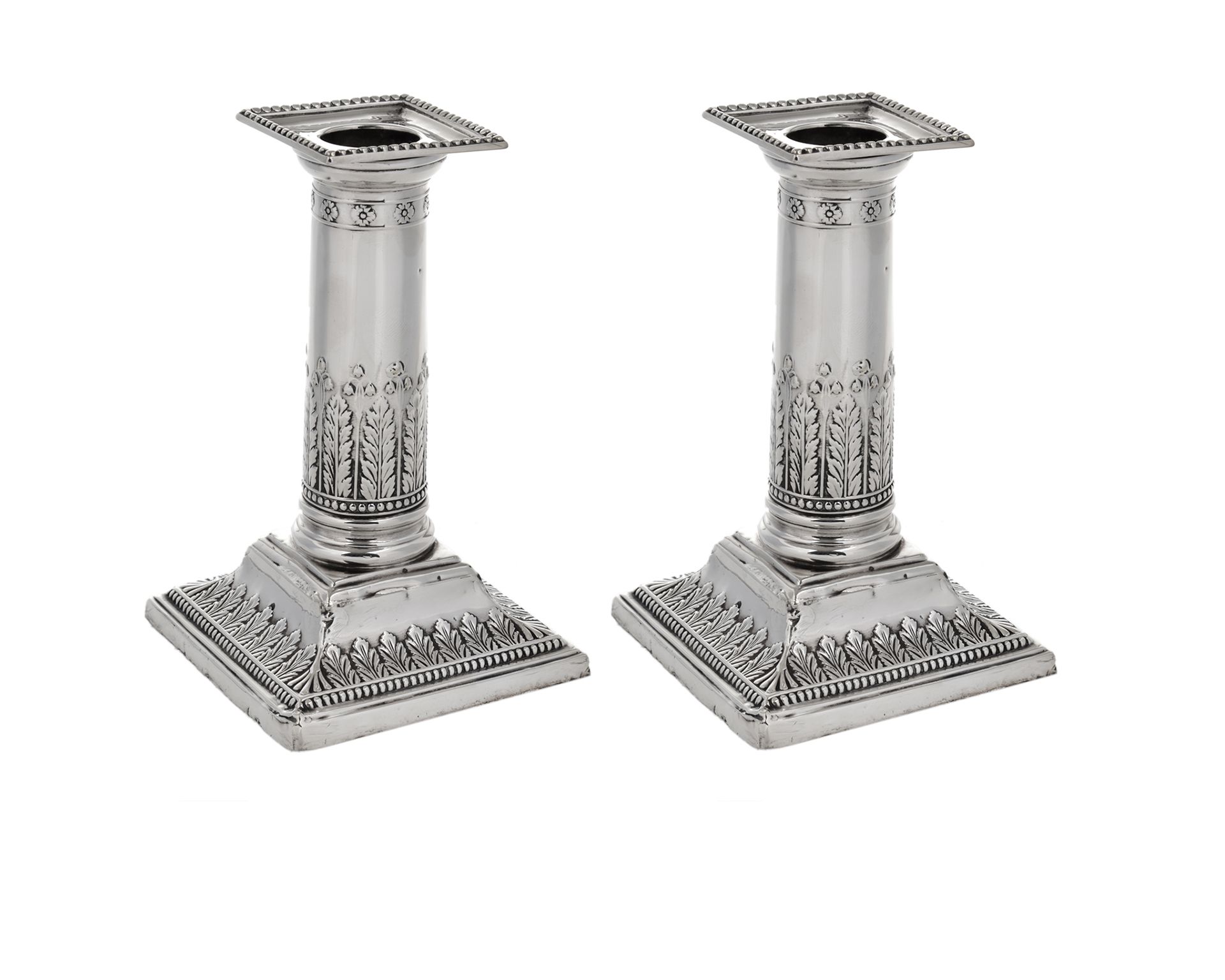 Coppia Di Candelieri Argento Sheffield Gb Fine Xix Secolo Selezione Zanolli 140611 V81r0779
