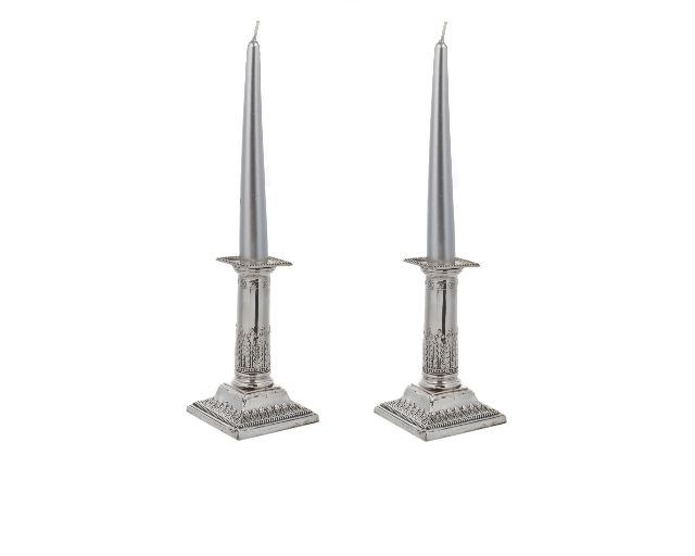 Coppia Di Candelieri Argento Sheffield Gb Fine Xix Secolo Selezione Zanolli 140611 V81r0779