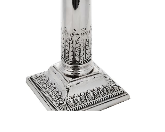 Coppia Di Candelieri Argento Sheffield Gb Fine Xix Secolo Selezione Zanolli 140611 V81r0779