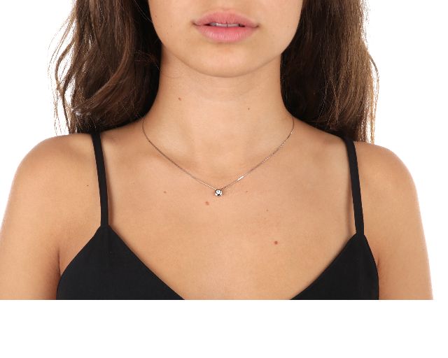 Collana punto luce oro 750‰ con diamante cipollina