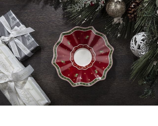 Idea regalo natale piattino tazza caffe latte toy's delight porcellana