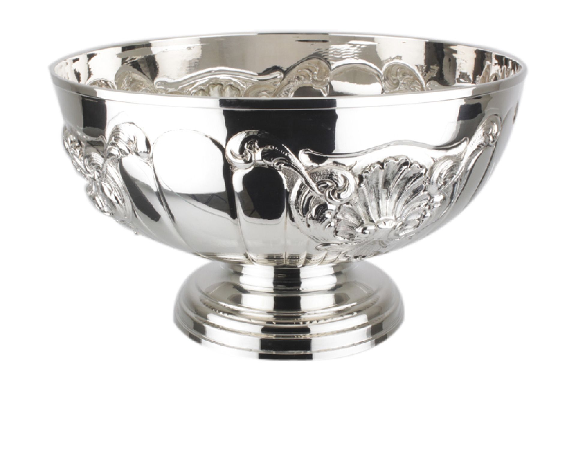 Round Stand Bowl Silver Shell Embossing Selezione Zanolli