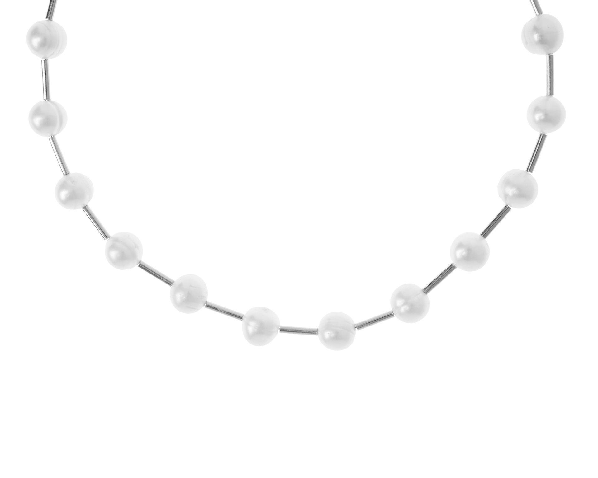 Collana Argento Con Perle Di Fiume E Cilindri Selezione Zanolli 180400 726cl2751