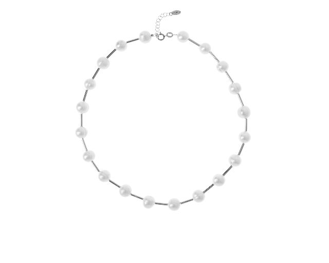 Collana Argento Con Perle Di Fiume E Cilindri Selezione Zanolli 180400 726cl2751