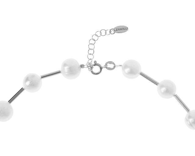 Collana Argento Con Perle Di Fiume E Cilindri Selezione Zanolli 180400 726cl2751