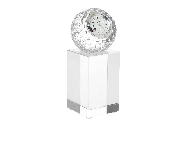 Trofeo golf cristallo con orologio