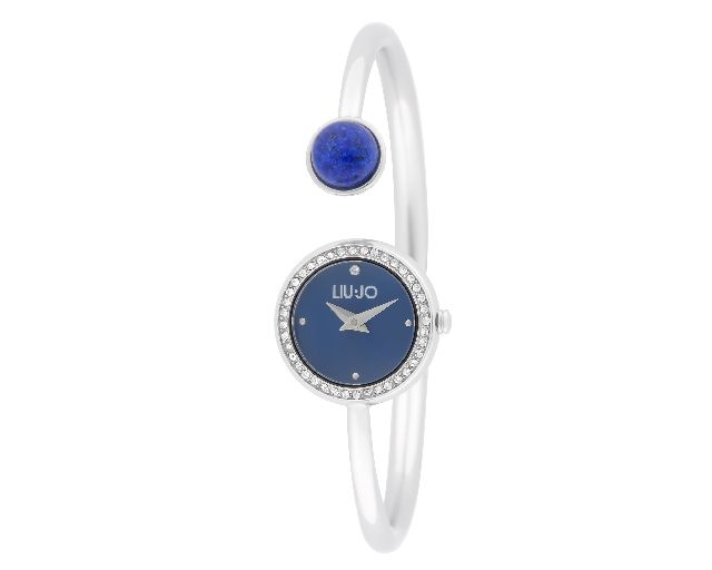 Orologio donna fashion decor acciaio quadrante blu e bracciale acciaio e pietra blu