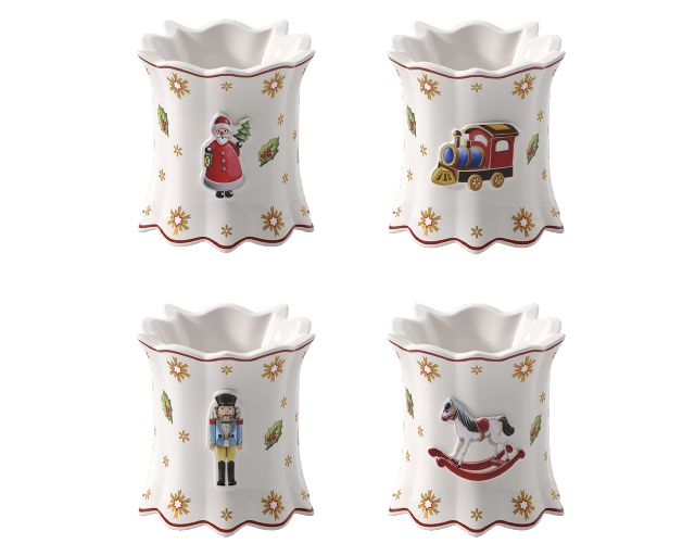 Idea regalo natale set portatovaglioli toy's delight porcellana 4 pezzi