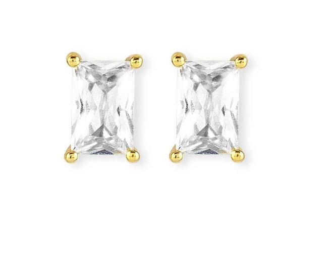 Earrings colour wave silver with cubic zirconia