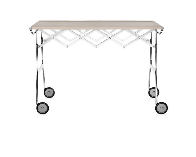 Carrello battista acciaio panna
