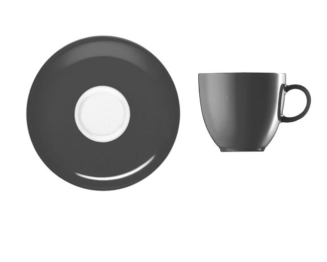 Tazza caffè sunny day grey porcellana con piattino