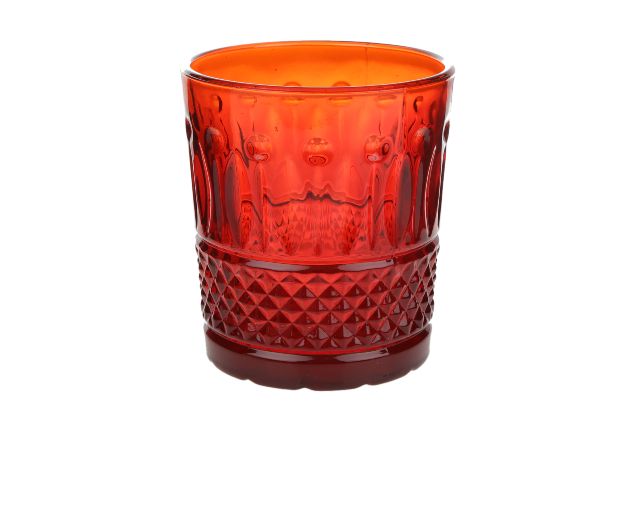 Water glass barocco red