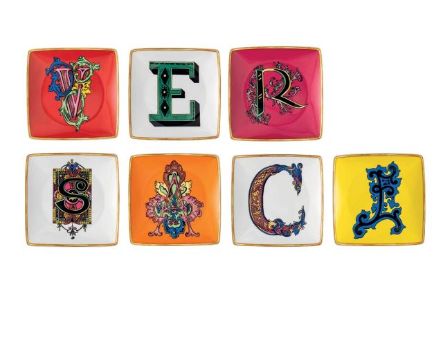 Plate Holiday Alphabet Porcelain Letter V Versace 159458 I1194040370215253